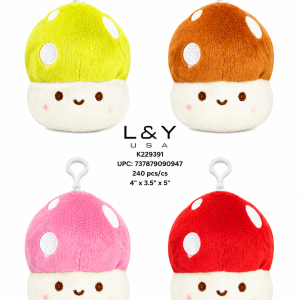 Mushroom Plush Kechains - 12/pk 20bx/cs cs.240